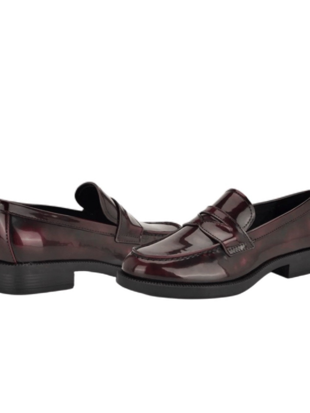 Nine West Burgundy Patent Leather Penny Loafers